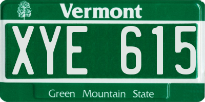 VT license plate XYE615