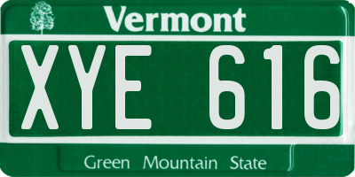 VT license plate XYE616
