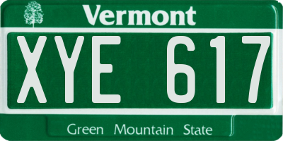 VT license plate XYE617