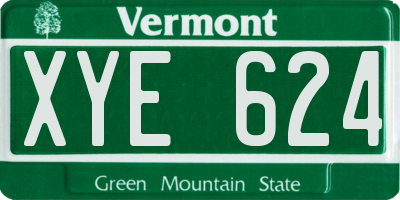 VT license plate XYE624