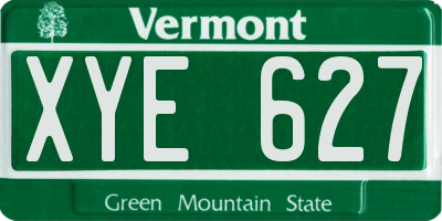 VT license plate XYE627
