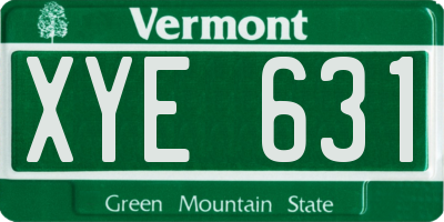 VT license plate XYE631