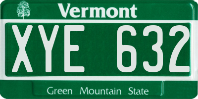 VT license plate XYE632