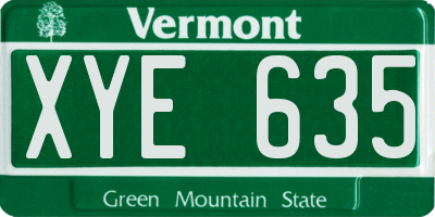 VT license plate XYE635