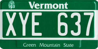 VT license plate XYE637
