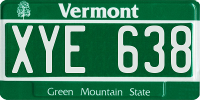 VT license plate XYE638