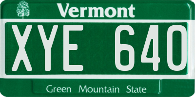 VT license plate XYE640