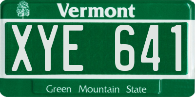 VT license plate XYE641