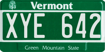 VT license plate XYE642