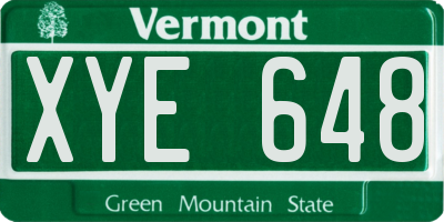 VT license plate XYE648