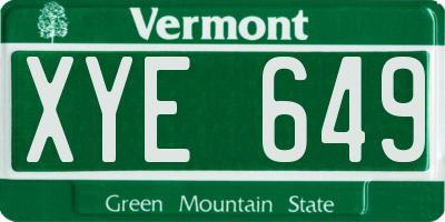 VT license plate XYE649