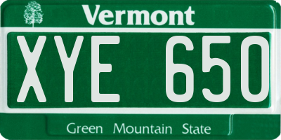 VT license plate XYE650