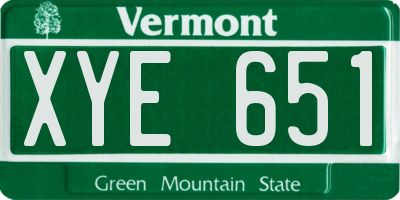 VT license plate XYE651