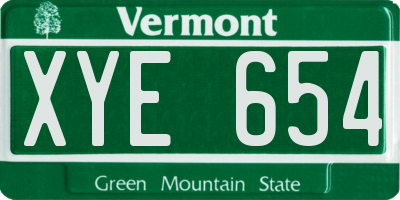VT license plate XYE654