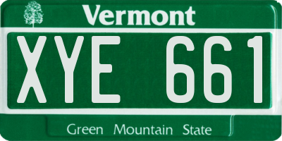 VT license plate XYE661