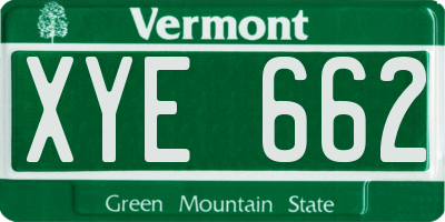 VT license plate XYE662