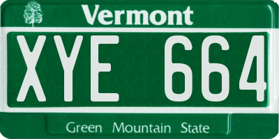 VT license plate XYE664