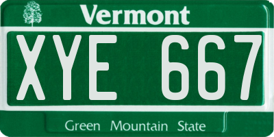 VT license plate XYE667