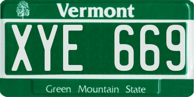 VT license plate XYE669
