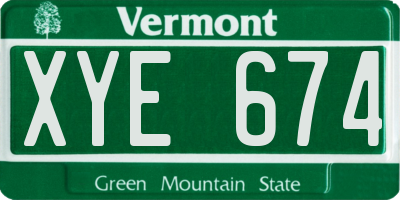 VT license plate XYE674