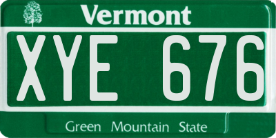 VT license plate XYE676