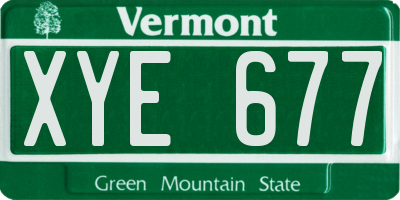 VT license plate XYE677