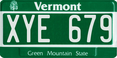 VT license plate XYE679