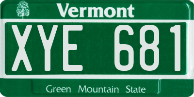 VT license plate XYE681