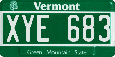 VT license plate XYE683