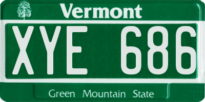 VT license plate XYE686