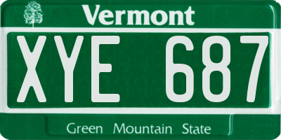 VT license plate XYE687