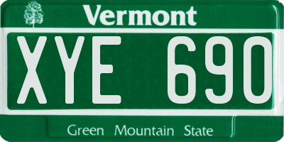 VT license plate XYE690