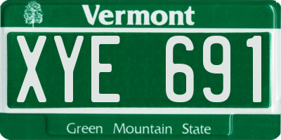 VT license plate XYE691