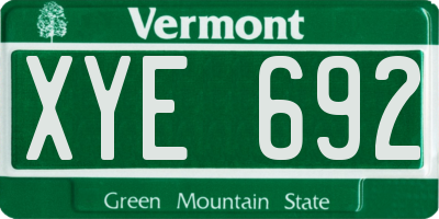 VT license plate XYE692