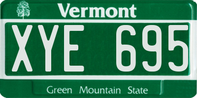 VT license plate XYE695