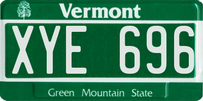 VT license plate XYE696