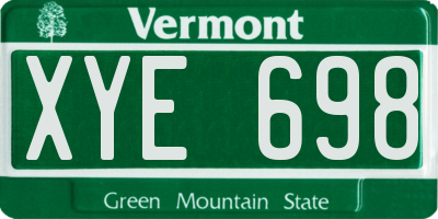 VT license plate XYE698