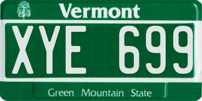 VT license plate XYE699