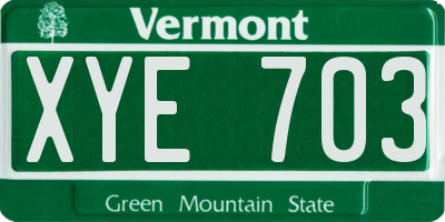 VT license plate XYE703