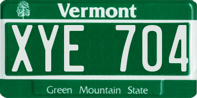 VT license plate XYE704