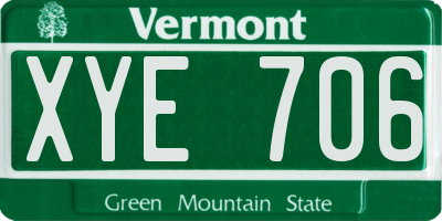 VT license plate XYE706