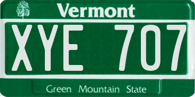 VT license plate XYE707