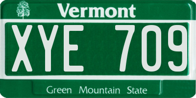 VT license plate XYE709