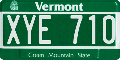 VT license plate XYE710