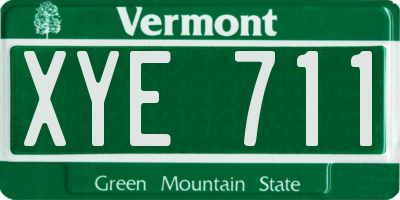 VT license plate XYE711