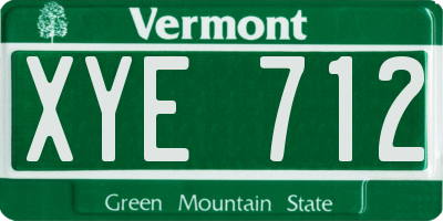 VT license plate XYE712