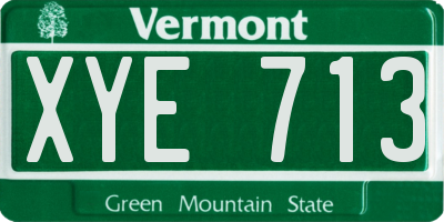 VT license plate XYE713