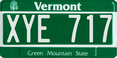VT license plate XYE717