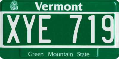 VT license plate XYE719