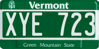 VT license plate XYE723